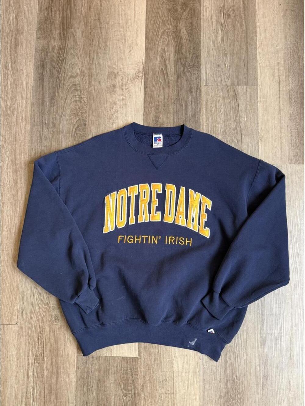 Vintage Russell Athletic Notre Dame Fighting Irish Navy Crewneck Sweatshirt XL